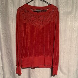 Shyanne Red Velvet Lace Sweatshirt